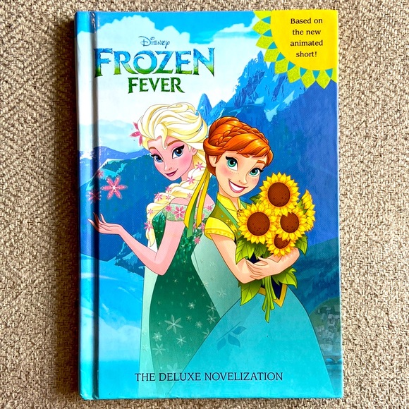 DISNEY DELUXE ANNA ELSA ANIMATED SHORT FROZEN FEVER HARD COVER BOOK - Picture 1 of 4